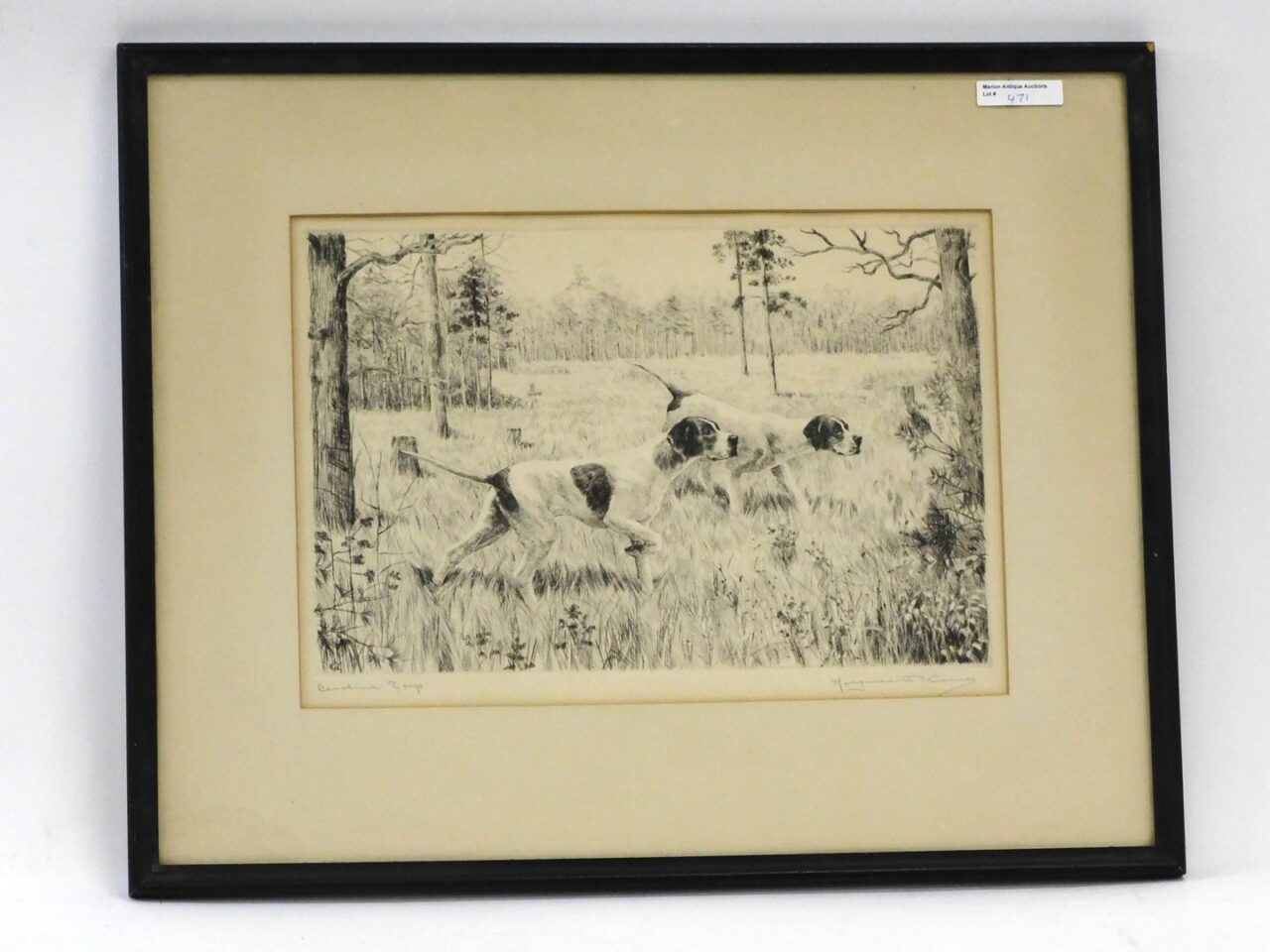 Marguerite Kirmse (1885-1954) Etching "Carolina Days" 20th Century Auction Catalog Antique.