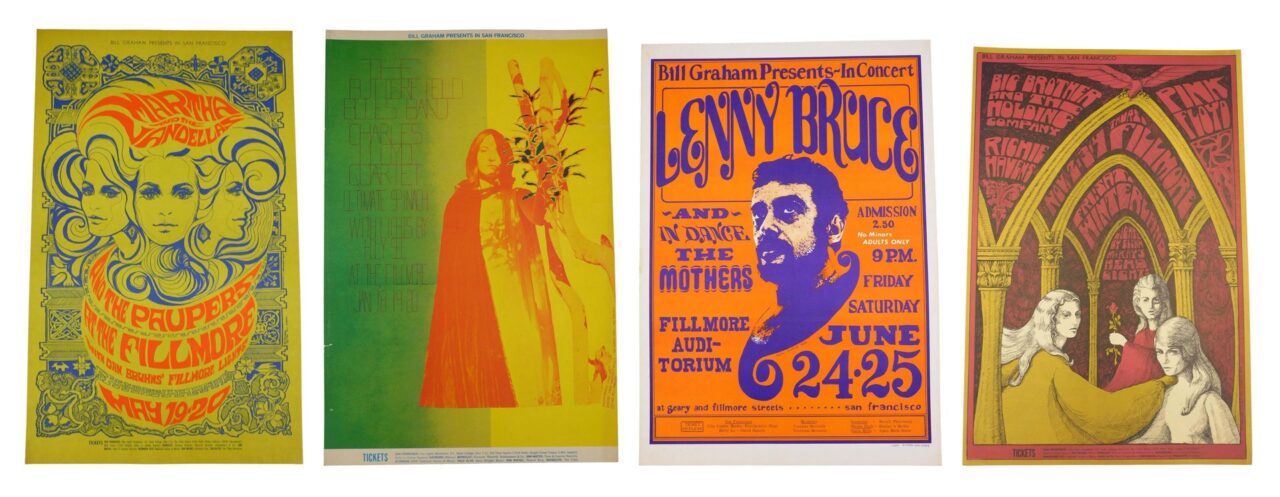 (4) Bill Graham's Fillmore West Concert Posters