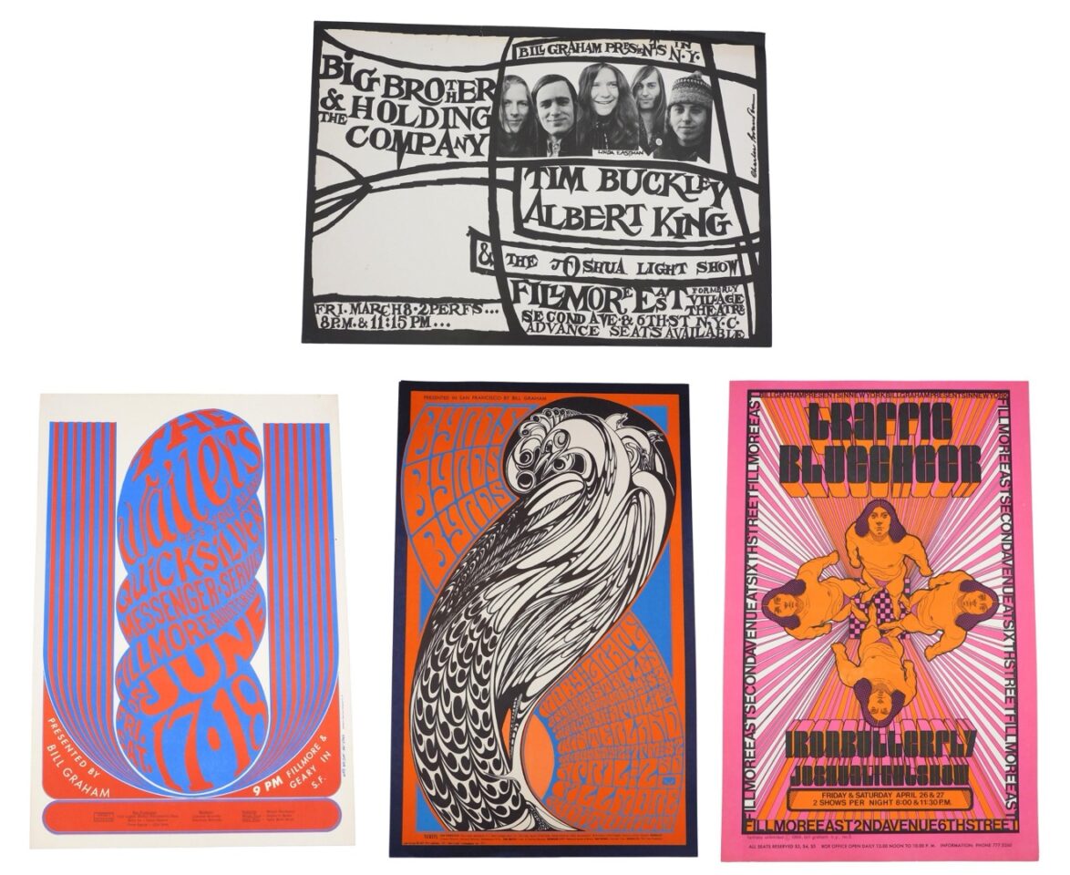 (4)Bill Graham Fillmore East/West Concert Posters