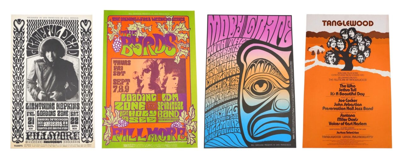 (4) Bill Graham Psychedelic Concert Posters