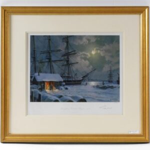 John Stobart - "New Bedford Snowfall on Central Wharf