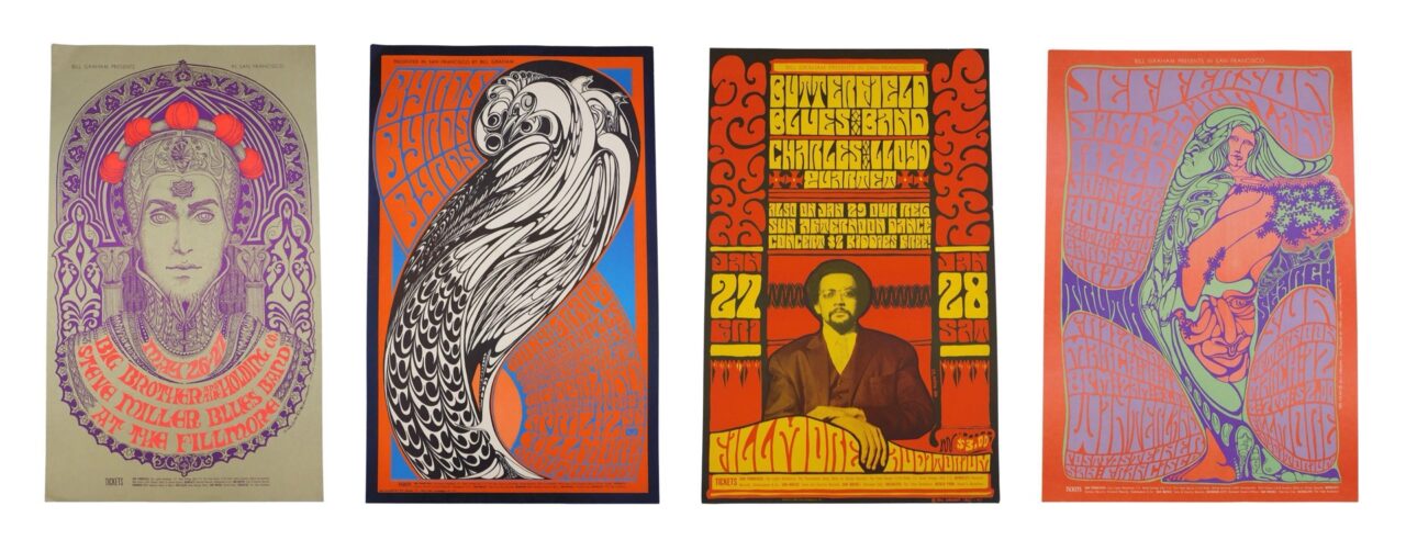 (4) Bill Graham's Fillmore West Concert Posters