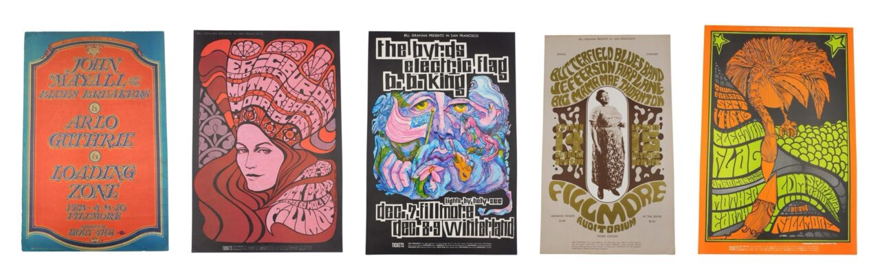 (5) Bill Graham's Fillmore West Concert Posters