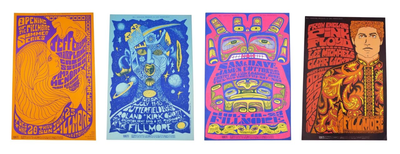 (4) Bill Graham's Fillmore West Concert Posters