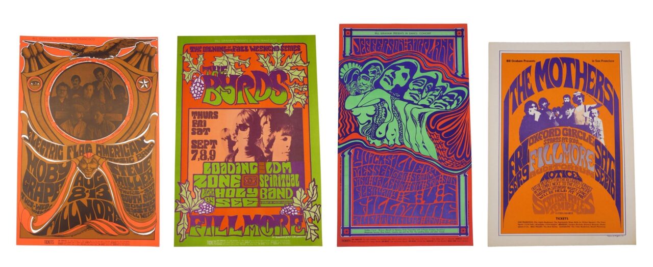 (4) Bill Graham's Fillmore West Concert Posters