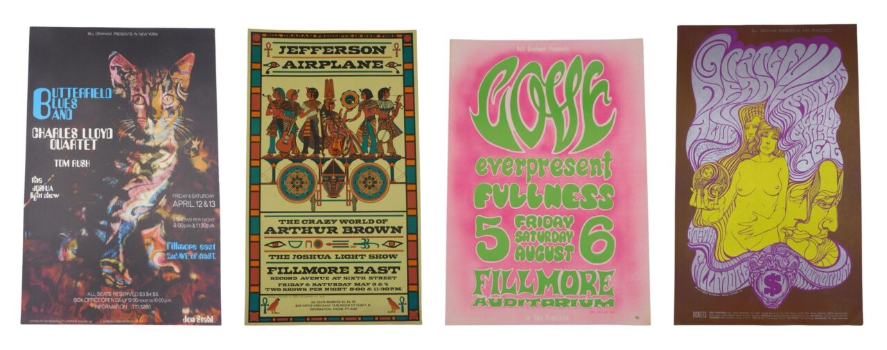 (4)Bill Graham Fillmore East/West Concert Posters