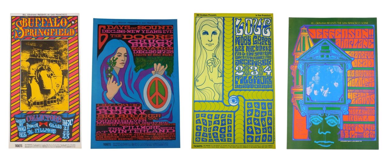 (4) Bill Graham's Fillmore West Concert Posters