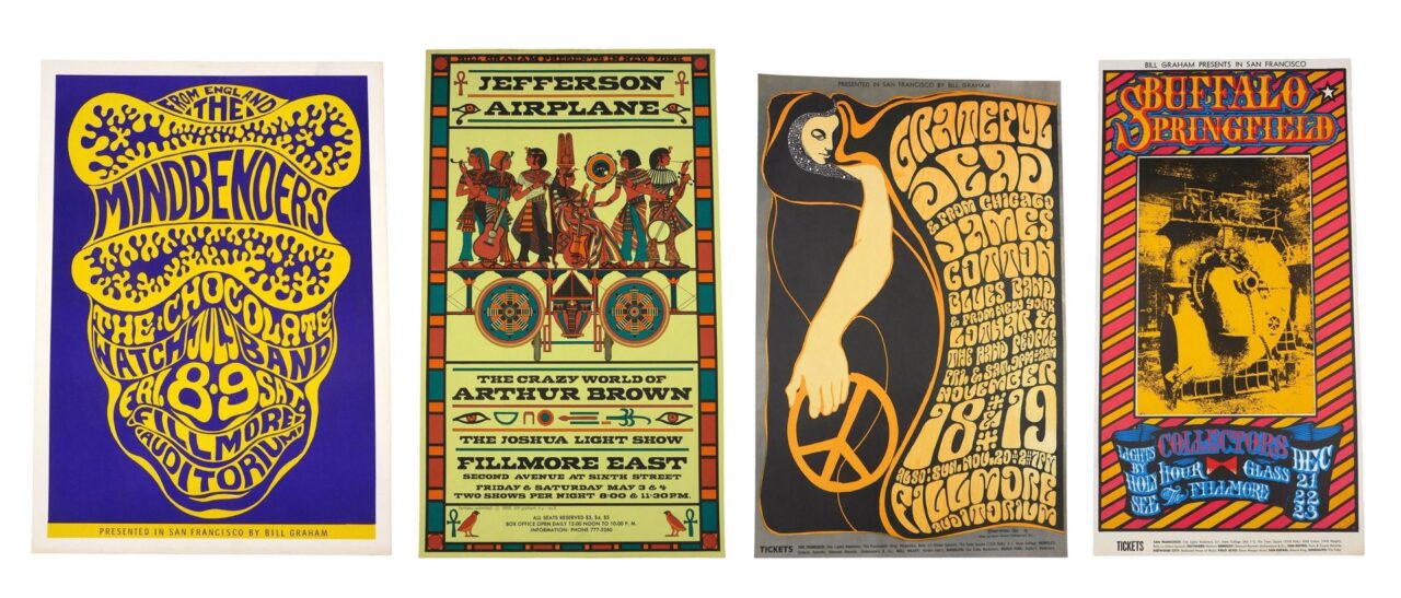 (4) Bill Graham's Fillmore West Concert Posters