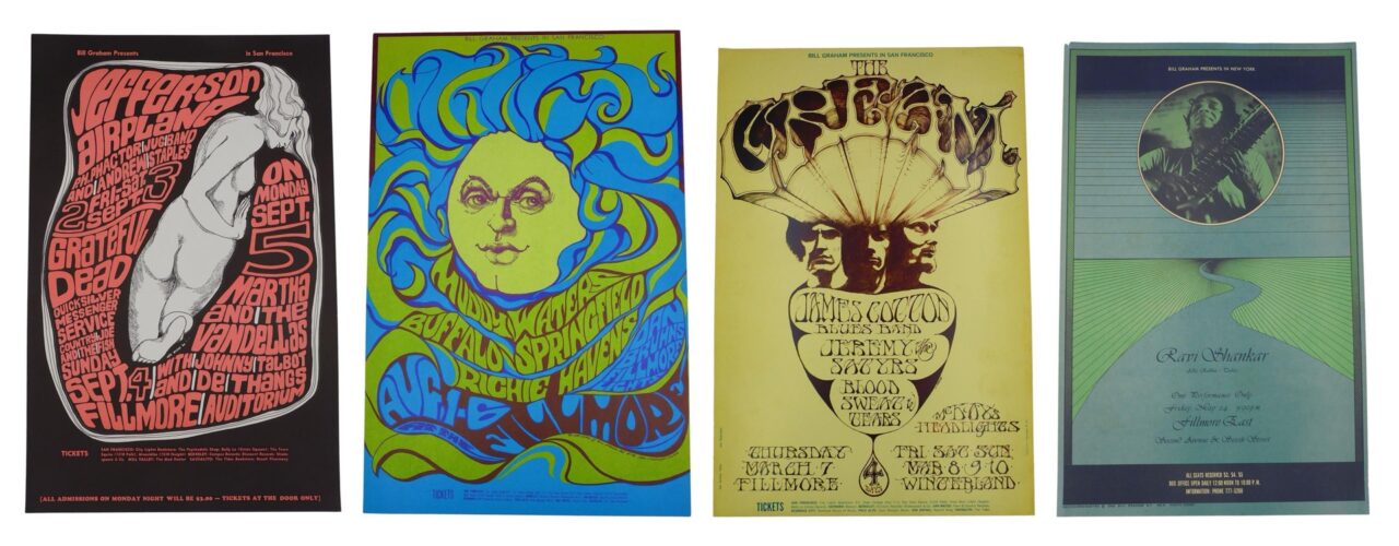 (4)Bill Graham Fillmore East/West Concert Posters