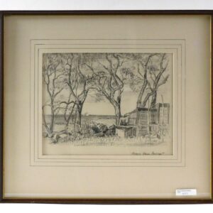 Morris Hall Pancoast (1877-1963) Seaside Landscape Drawing