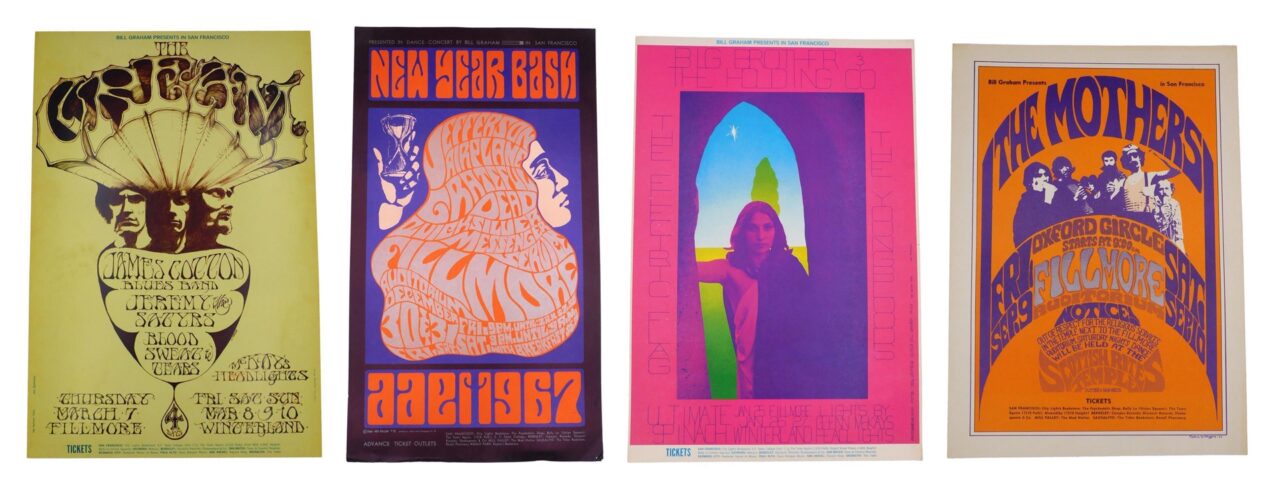 (4) Bill Graham's Fillmore West Concert Posters