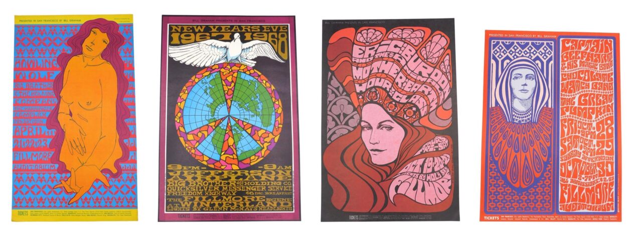 (4) Bill Graham's Fillmore West Concert Posters