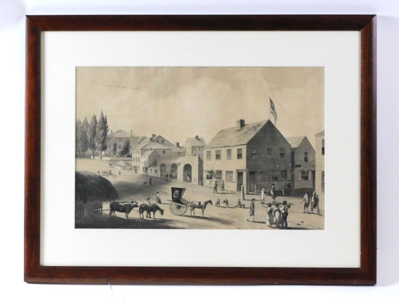 William Allen Wall Lithograph "New Bedford 50 Years Ago" 1989.