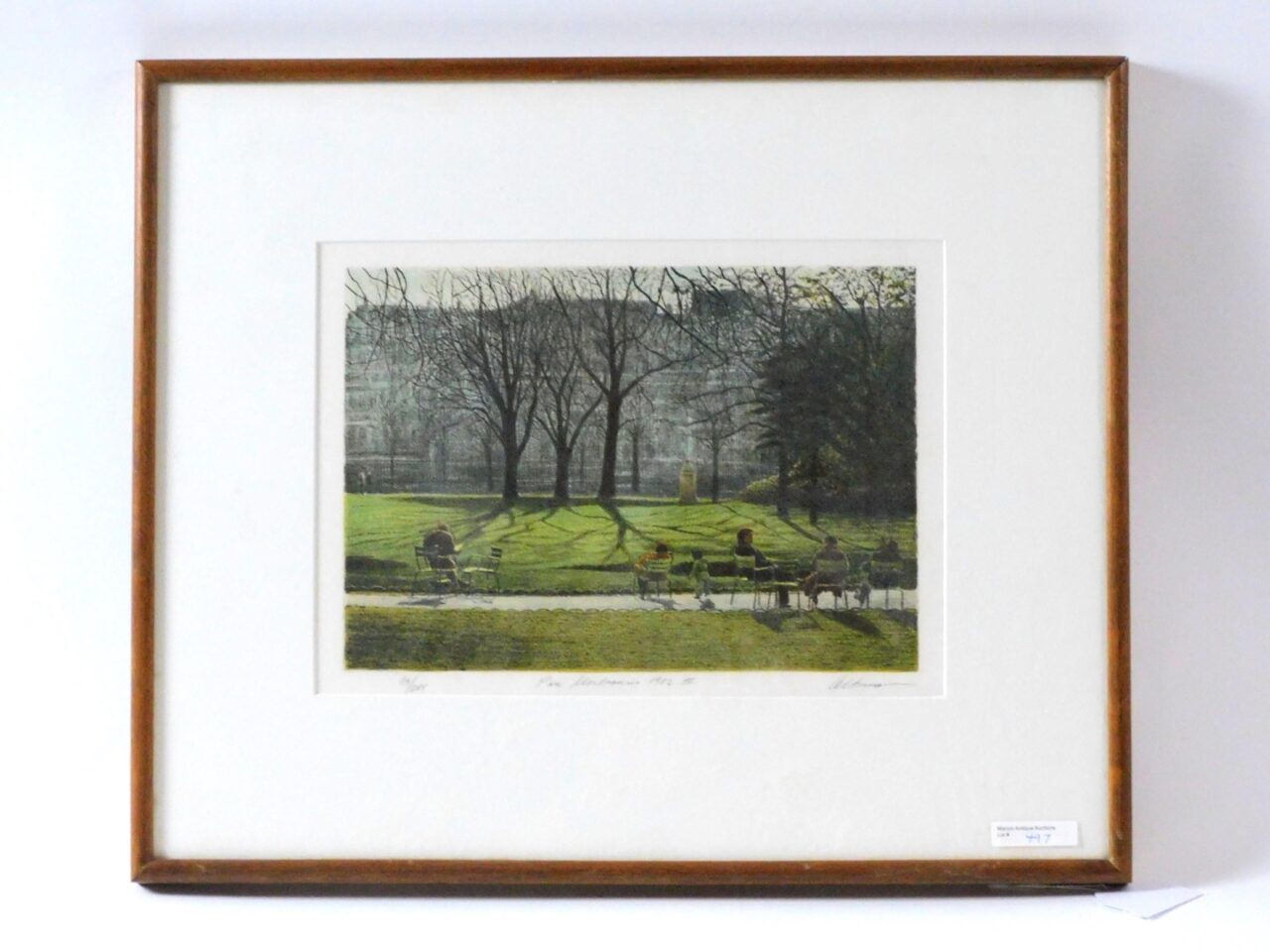 Harold Altman Limited Edition Lithograph "Park Scene" 1982 Auction Catalog Antique Art.