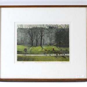 Harold Altman Limited Edition Lithograph "Park Scene" 1982 Auction Catalog Antique Art.