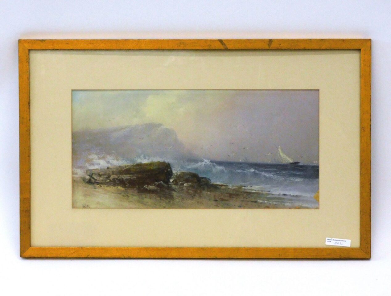 Warren Sheppard (1858-1937) Pastel Seascape "A Fair Day" 19th Century Auction Catalog Art.