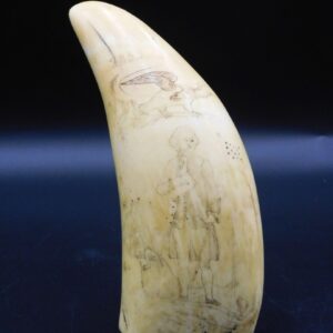 Scrimshaw Sperm Whale Tooth by Unknown Artist