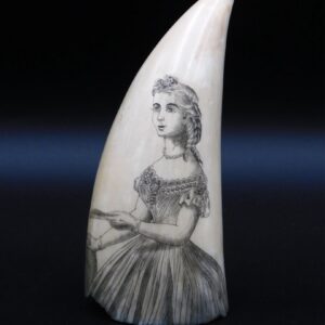 Victorian Women Scrimshaw Sperm Whale Tooth