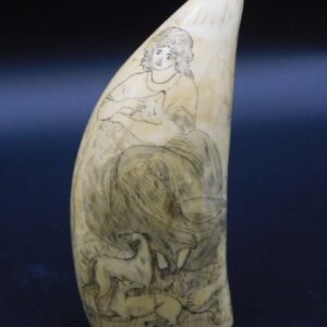 19th c. Scrimshaw Sperm Whale Tooth with Lady