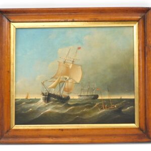 Clement Drew (1806-1899) British War Ships Oil Painting