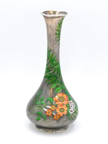 Tiffany Sterling Silver And Enamel Vase