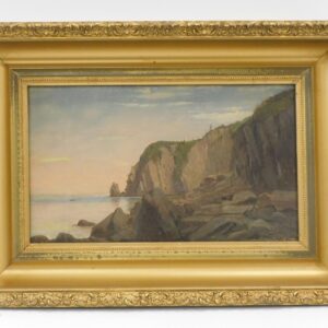 Lemuel D Eldred (1848-1921) Oil Painting "Maine Coastline" 1873