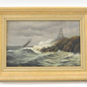 Lemuel D Eldred (1848-1921) Rocky Coastline Oil Painting