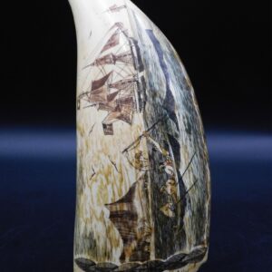 Robert Spring Polychrome Scrimshaw Sperm Whale Tooth